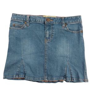 Vintage Abercrombie & Fitch Denim Mini Skirt Youth 14 Blue Button Cotton Blend